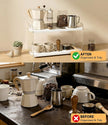 2 Tier Coffee Station Organizer - Acrylic & Pine Wood coffee bar shelf, Easy-to-Clean matcha station for Kitchen Countertops, for Placing Mugs, Coffee Beans, Syrup etc.(15.75