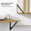 Fun Memories Deep Floating Shelves for Wall, 24W x 8D Wall Mounted Shelves Set of 2, Wide Display Ledge Shelf with Sturdy Metal Brackets for Living Room, Bathroom, Bedroom and Kitchen, Oak