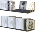 Wall Bookshelf Black Gold Floating Shelves Pine Wood Large 31.5×7.87 Inch Floating Bookshelf with Elegant Lines,Book Shelf for Wall,Black and Gold Shelves Set of 2.
