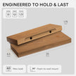 Homeforia 20 inch Golden Oak Floating Shelf, High End Solid Real Wood 20inch Small Floating Shelves for Wall Mounted, Oak Wooden 20in Floating Shelves, Heavy Duty Bracket, 20 X 6.5 X 1.75 in, Set of 3