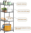 OYEAL Bathroom Shelves Freestanding Bathroom Towel Storage 4 Tier Wire Shelving Unit with Guard Bathroom Shelf Organizer Standing for Pantry Kitchen Laundry Room Organization, Black