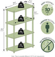 Furinno (99557BE/WH) Turn-N-Tube 4-Tier Multipurpose Shelf Display Rack - Beech/White