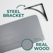 Reinforced Steel Bracket Grey Wall Shelves - Easy to Install, Template and Video Included - Grey Shelf for Wall, Gray Shelf for Bathroom