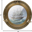 24 Inch Large Porthole Window – Antique Brass Porthole Wall Art, 24