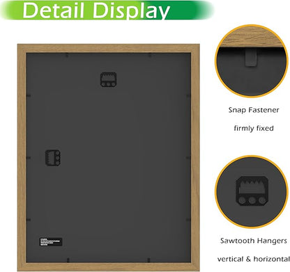 FrameWorks 2-Pack, 11x14 Matted to 8x10 Picture Frame, Golden Oak – Classic Wooden Photo Frame with Tempered Glass, Modern Matte Finish for Prints, Posters, Certificates & Wall Decor – Gallery-Ready