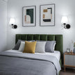 ADISUN Modern Wall Sconce Set of Two, Battery Operated Wall Sconce Remote Control Dimmable Wall Lamp Wireless Sconces for Living Room Bathroom Dining Room Corridor Staircase (2 Bulbs Included)
