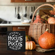 Halloween Sign It's Just a Bunch of Hocus Pocus Wooden Sign Witchy Halloween Decorations for Home Shelf 5 X 5 Inches