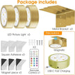 13 RGB Color Changing Led Art Display Light for Picture Frame,Rechargeable Battery Operated Led Painting Light with Remote Control Dimmable & Timer,3Pack Gold