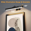 Wireless Rechargeable Picture Light, Battery Operated Art Wall Sconce with Remote Control, Magnetic Dimmable LED Picture Frame Lights for Paintings Mirror Portrait Gallery Dart Board Indoor - Black