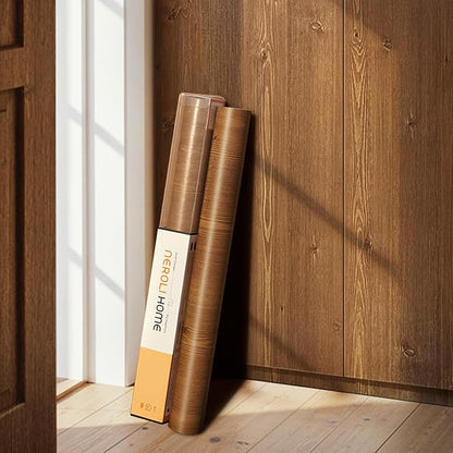 Brown Wood Grain Contact Paper, 17.3" x 118" Peel and Stick Wallpaper, Self-Adhesive Thick Vinyl Wrap for Kitchen Cabinets, Countertop, Furniture, Waterproof DIY Decor
