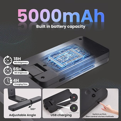 Picture Lights for Wall Battery Operated Black Wireless Art Light for Paintings, Rechargeable Display Lighting for Picture with Remote Control, RGB Poster Lights for Frame, Gallery, Portraits, 2 Pack