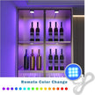 MYPLUS Under Cabinet Lighting Kit, RGB Puck Lights with Remote Control Color Changing and Bright LEDs,12V, 7.5W Plug-in Wired led Lighting kit for Cabinet, Counter, Closet, Shelf, Display Case