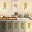 Vintage Battery Wall Sconce with Flower lampshade,Rechargeable Battery Powered Wall Lights,Wall lamp with 15 Colors for Bedroom Living Room Home Decor (Lily Green, 1 Light Battery Operated)