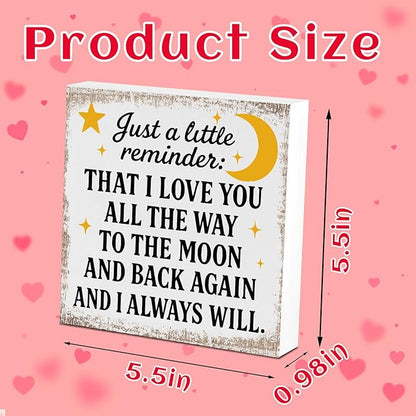 Valentines Desk Decor, Valentine's Day Home Office Table Sign for Wife Daughter from Dad Husband, Valentine Gifts Decorations for Porch Tiered Tray Shelf Party, Little Reminder That I Love You