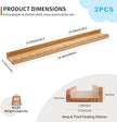Nursery Book Shelves, Scalloped Floating Shelves Set of 2 Solid Pine Wood Wall Mounted Bookshelf with Wave Lip for Bedroom Kids, Toddler Room, Baby Room Natural 36inch