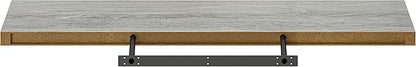 Ballucci Floating Shelf, 48" Wood Wall Shelf with Invisible Brackets for Bathroom, Living Room, Bedroom, Kitchen, Nursery, 8" Deep, Rustic Gray