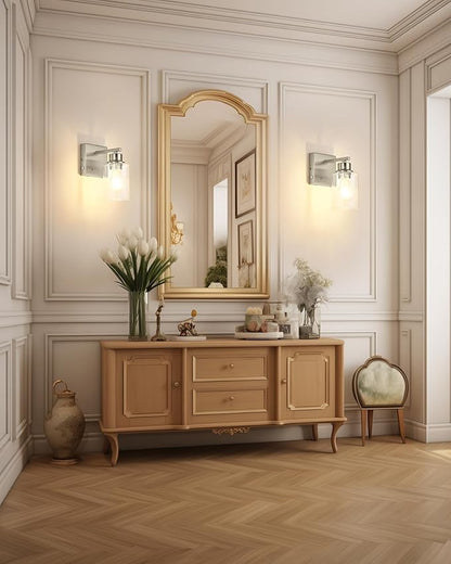 Wireless Wall Sconces, Nickel Battery Operated Wall Sconce Set of 2 with Timer Function, Easy Install Dimmable Rechargeable Wall Lamps for Living Room, Bedroom, Hallway, Entryway Decor 3000K