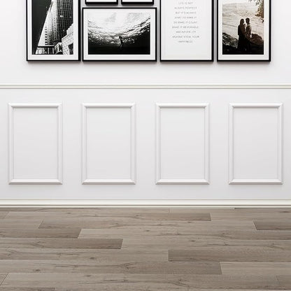 Peel and Stick Wall Molding, 4 Set 16" x 24" Premade Wainscoting Panels, Ready-to-Assemble Wall Accent Kit, Paintable Molding Trim Decor for Living Room Bedroom Hallway Picture Frames