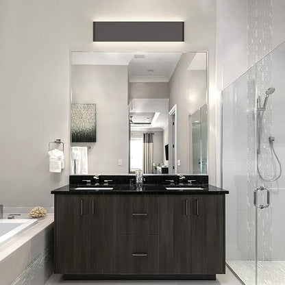 Aipsun 24in/20W LED Matte Black Modern Vanity Light Matte Black Wall Light Up Down Wall Mount Lights Indoor Modern Wall Light for Bathroom(Neutral White 4000K)