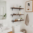 SKYSEN Floating Shelves for Wall Set of 6, 23.6in Wood Wall Shelf for Decor, Bathroom, Bedroom, Storage, Book,Kitchen, Living Room - Dark Brown(fs-60-d)