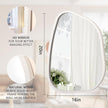 Irregular Wooden Framed Wall Mirror Modern Asymmetrical Unique Hanging Mirror Artistic Boho Mirror Decor Bathroom Vanity Bedroom Living Room Entryway Hallway 20