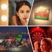 12 Colors Changing Accent Light, Rechargeable Picture Light with Remote, LED Dartboard Light, Puck Light with 330°Rotatable Light Head, Stick on Art Spotlight Indoor for Display, Painting