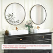 Fabuday Black Round Mirror for Wall 24 inch - Circle Mirror for Bathroom, Entryway, Living Room, Hallway, Vanity Decor, Big Matte Metal Frame Mirror