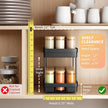 Pull Out Spice Rack Organizer for Cabinet, 2 Pack Widen Slide Out Spice Racks Organizer, Spice Cabinet Organizers, Cabinet Size Need:12'' Highx11'' Deepx6.75'' Wide,Hold 15 Spice Jar Each Tier-2Tier