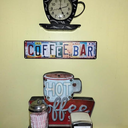 Vintage Coffee Bar Metal Tin Signs Street Signs Home Coffee Bar Wall Decor 16 x 4 Inches