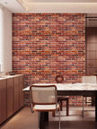 Abyssaly Brick Wallpaper Peel and Stick Red Brick Wall Paper for Bedroom 17.71” x 393.7” Vintage Faux Brick Contact Paper for Fireplace Kitchen Backsplash Accent Home Decorations
