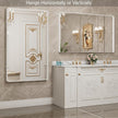 LOAAO 55x30 Inch White Metal Framed Bathroom Mirror for Wall, White Bathroom Vanity Mirror Farmhouse, Large Rounded Rectangle Mirror, Anti-Rust, Tempered Glass, Hangs Horizontally or Vertically