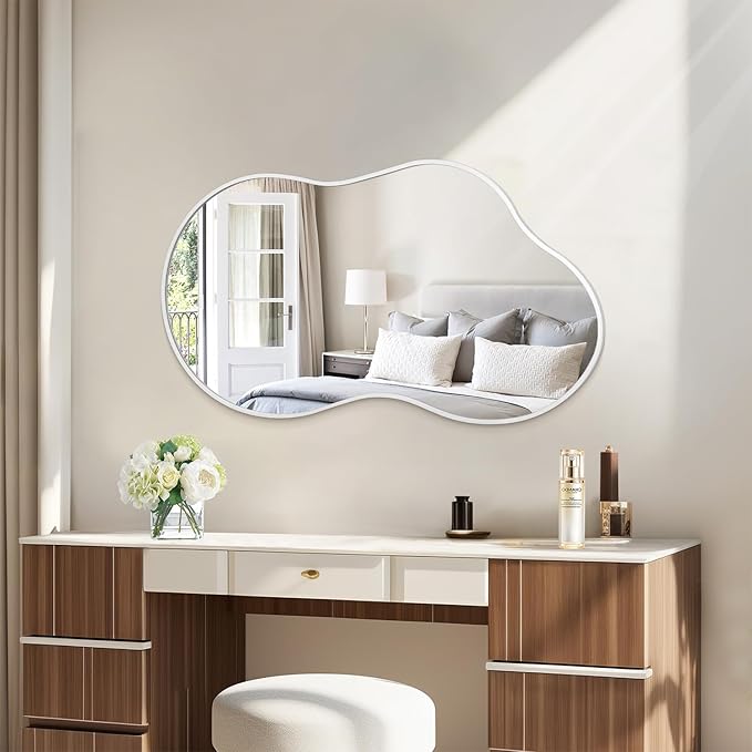 JJUUYOU Mirrors for Wall Metal Framed Decorative Irregular Large Mirrors 20
