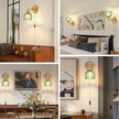 Plug-in Wall Sconce, Vintage Wall Decorative Lamp with Green Glass Shade, Indoor Plug-in Wall Sconce for Bedroom, Living Room, Hallway