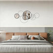 4 PCS Round Wall Mirror,Black Metal Framed Circle Mirror Set Modern Decorative Mirrors for Living Room Bedroom Entryway Bathroom 16x32 Inch Home Decor