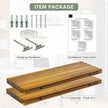 Teak Wood Floating Shelves Perfect for Bathroom Décor Pack of 2 Wooden Wall Shelves for Bedroom Living Room Kitchen Simple Minimalist Home Décor 24” x 6.7