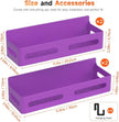 4 Pack Strong Magnetic Spice Rack for Refrigerator, Multipurpose Magnetic Shelf for Fridge with 4 Hooks for kitchen and Bathroom Organization, Purple