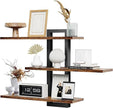 Floating Shelves for Wall Decor, 3 Tier Wall Mounted Storage Shelves, Bathroom Shelves, Decorative Hanging Storage Shelf for Living Room, Bedroom, Kitchen (Brown, 3 Tier)
