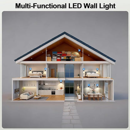AOMEES Wall Lights Battery Operated Wall Sconce, 3 Color Temperatures & 3 Brightness Levels & Remote and Touch 360°Rotation, Mounted Cordless Lamp Magnetic Rechargeable Led Lights for Bedroom 4PCS