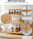 VINIUSIKI DIY Height-Adjustable 3 Tier Countertop Shelf Organizer, Kitchen Spice Rack for Countertop, Wood Coffee Counter Shelf Organizer for Home - 15.7