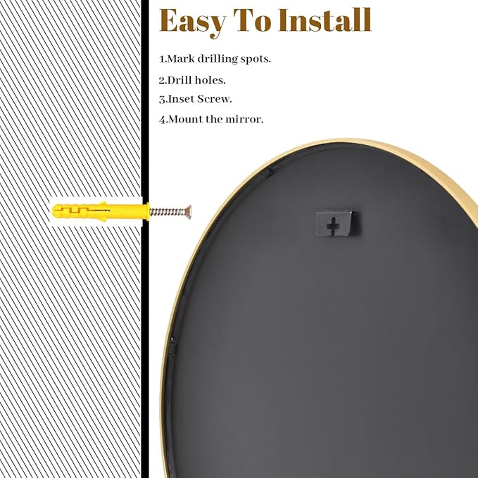 VooBang Gold Round Mirror - 16