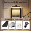 Picture Lights for Wall,Battery Operated Art Light,12in Gallery Light for Paintings,3CCT Dimmable,Metal Finish Recharging Battery Wall Light with Remote Control for Pictures Display(Black)