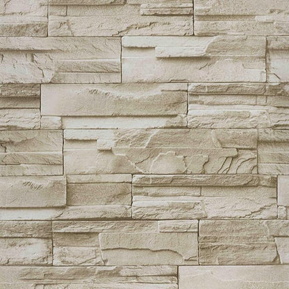 Stone Brick Wallpaper Peel and Stick, Brick Contact Paper for Kitchen Backsplash, Removable Self Adhesive Faux Stone Brick Wallpaper for Living Room Fireplace Accent Wall 17.71" X 118"