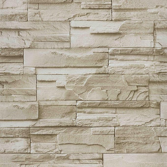 Stone Brick Wallpaper Peel and Stick, Brick Contact Paper for Kitchen Backsplash, Removable Self Adhesive Faux Stone Brick Wallpaper for Living Room Fireplace Accent Wall 17.71" X 118"