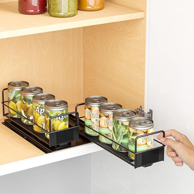 SpaceAid Pull Out Spice Rack Organizer for Cabinet, Heavy Duty Slide Out Seasoning Kitchen Organizer, Cabinet Organizer, with Labels, 7.7