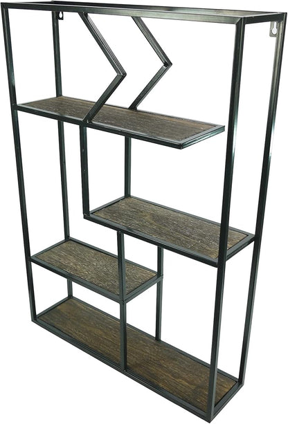 Admired By Nature 4 Tier Rustic Farmhouse Floating Wall Shelves, Wall Mounted Organizer Storage Shelf for Home Decor, 1 Unit