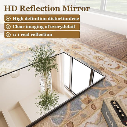 BEAUTYPEAK Black Bathroom Wall Mirror - 30" x 40" Rectangular Mirror with Metal Frame, Hangs Horizontal or Vertical for Living Room Bedroom Bathroom Entryway