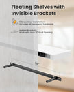 AMADA HOMEFURNISHING Floating Shelves Wall Mounted, 24 x 7 Inch Wall Shelves for Bathroom, Bedroom, Living Room, White Shelves Set of 2