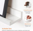RICHFOCUS Picture Ledge Shelf, 48 inch Floating Shelves Set of 2, Wood Wall Shelves with Lip, Wall Decor Storage for Bedroom Living Room Bathroom Kitchen Nursery Photo Picture, White