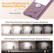 Gritin 10.2inch Under Cabinet Lighting Rechargeable 2 Pack- 3 Color Temps&5 Level Brightness, Super Bright, 4 Modes, Motion Sensor, Long Lasting - Easy Installation Magnetic Under Closet Lights-Mauve