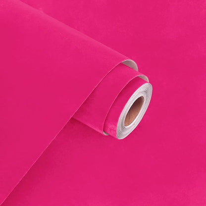 WESTICK Hot Pink Velvet Wallpaper Peel and Stick Felt Drawer Liner for Jewelry Box Self Adhesive Pink Velvet Flock Contact Paper Removable Magenta Felt Fabric Wallpaper for DIY Craft Dresser 12"x80"